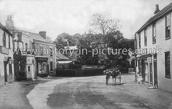 The Bell Public House and High Street, Little Waltham, Essex. c.1910